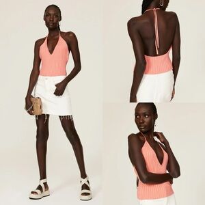 GAUGE81 | Moura Plunge Top Halter Neck Size M Peach
